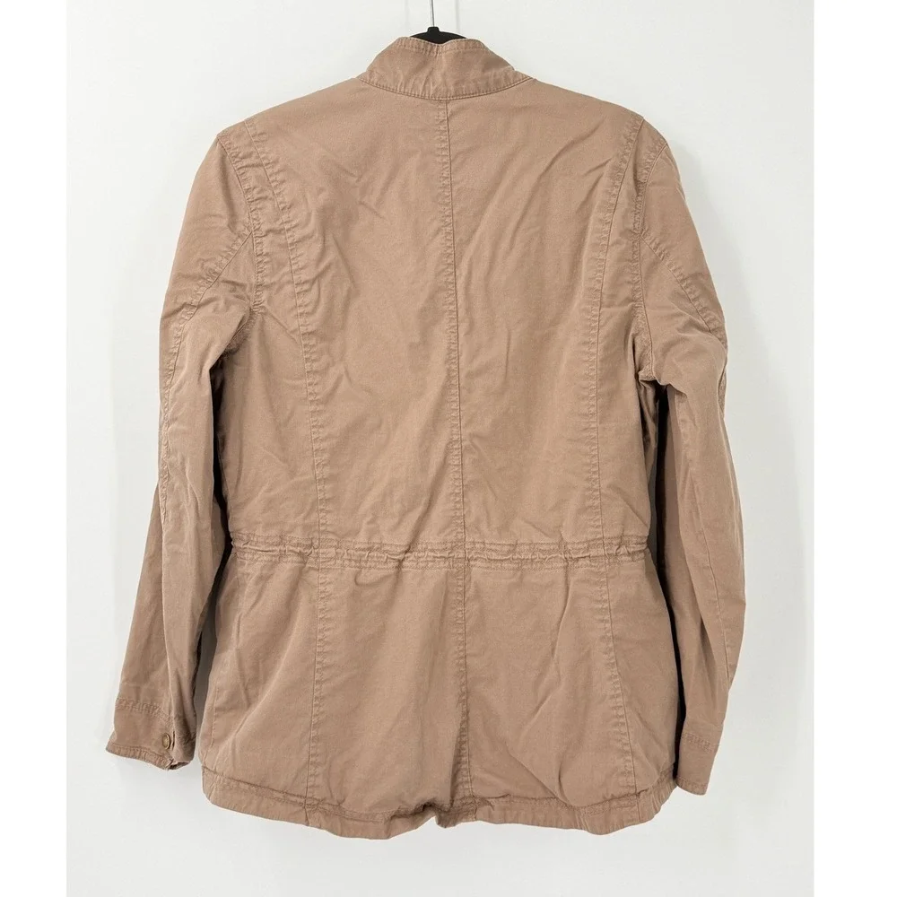 LL Bean Utility Field Jacket Womens M Brown Lined Cotton crunchy granola chore
